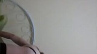 Crossdresser playing with dildo - porn video