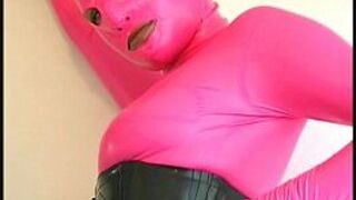 Hot rubber babe pink costume - porn video