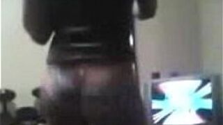 Hot black babe teasing and dancing pole - porn video