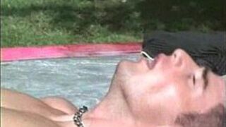 Blonde deep throats and rides cock - porn video