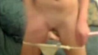 Cute blonde babe masturbating hard - porn video